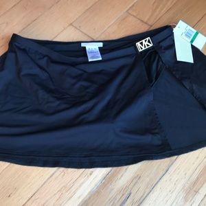 Michael Kors black swim skirt with attached bottom, large